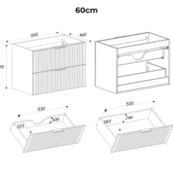 Meuble Sous-Vasque|Petits-Meubles Meuble sous-vasque 100cm panier à linge Adriel Bois