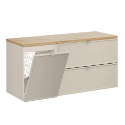 Meuble Sous-Vasque|Petits-Meubles Meuble sous-vasque 120cm panier à linge Alba Cachemire