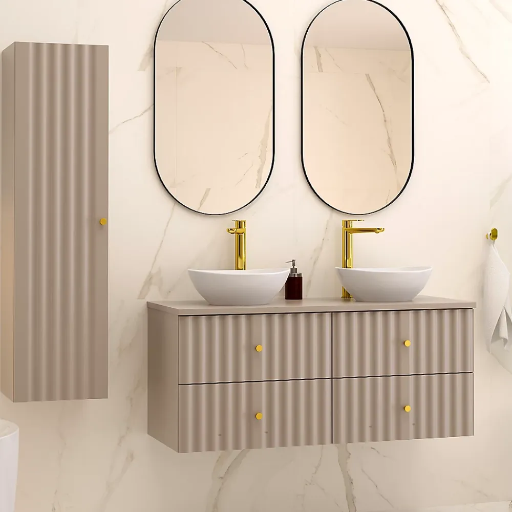 Petits-Meubles Meuble sous-vasque 120cm plan de toilette Izae Cachemire