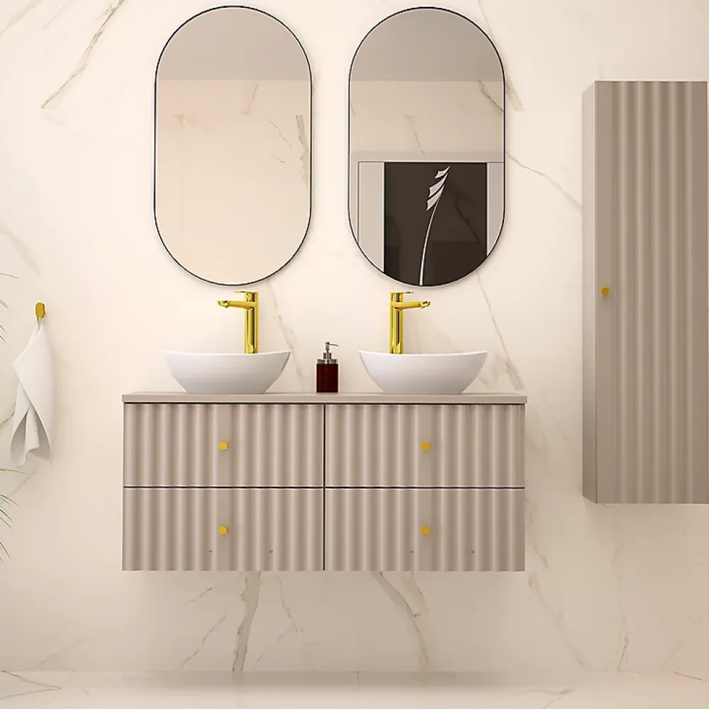 Petits-Meubles Meuble sous-vasque 120cm plan de toilette Izae Cachemire