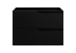 3xE Living Meuble sous-vasque mural pour salle de bain, noir, 80 x 57 x 46 cm, sans plateau