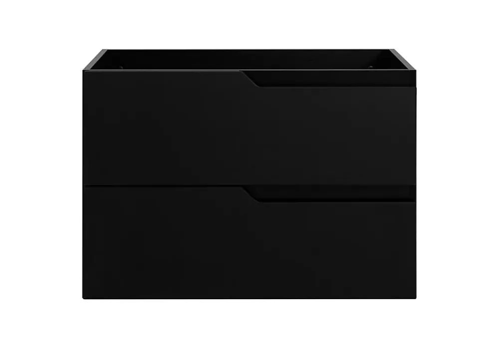 3xE Living Meuble sous-vasque mural pour salle de bain, noir, 80 x 57 x 46 cm, sans plateau