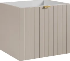 Meuble Sous Lavabo|Furnidea Meuble sous-vasque suspendu HARMO 50 cm Façade rainuré cachemire semi-mat