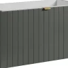 Furnidea Meuble sous-vasque suspendu HARMO 80 cm Façade rainuré vert semi-mat