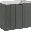 Furnidea Meuble sous-vasque suspendu HARMO 60 cm Façade rainuré vert semi-mat