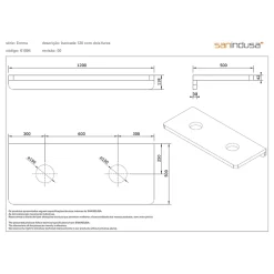 Sanindusa Meuble suspendu pour lave-mains 1 porte Alicante 40x25 hauteur 33cm couleur hêtre (lave-mains et mitigeur non inclus)