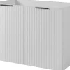 Meuble Sous Lavabo|Furnidea Meuble suspendu sous lavabo avec 2 portes FLOW BLANC 80 cm