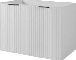 Meuble Sous Lavabo|Furnidea Meuble suspendu sous lavabo avec 2 portes FLOW BLANC 80 cm