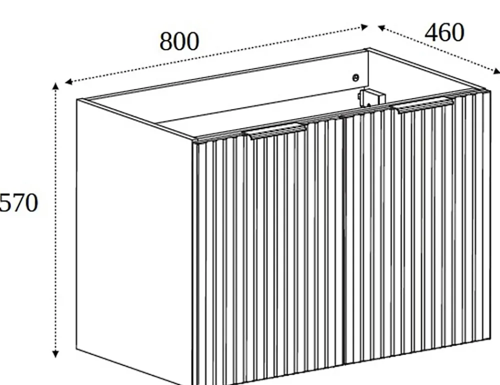 Meuble Sous Lavabo|Furnidea Meuble suspendu sous lavabo avec 2 portes FLOW BLANC 80 cm