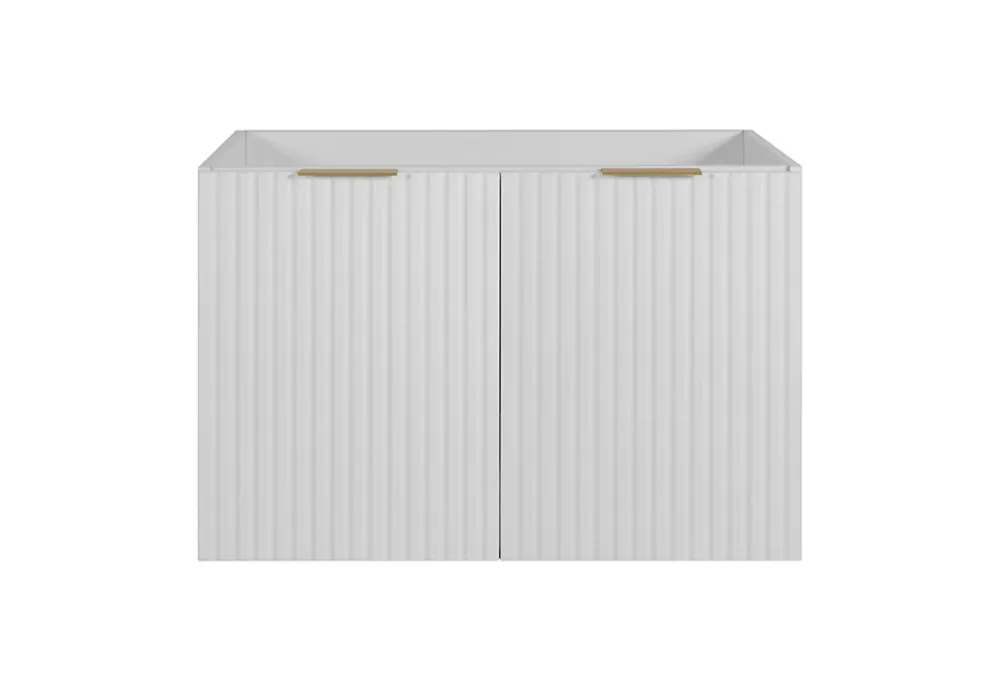 Meuble Sous Lavabo|Furnidea Meuble suspendu sous lavabo avec 2 portes FLOW BLANC 80 cm