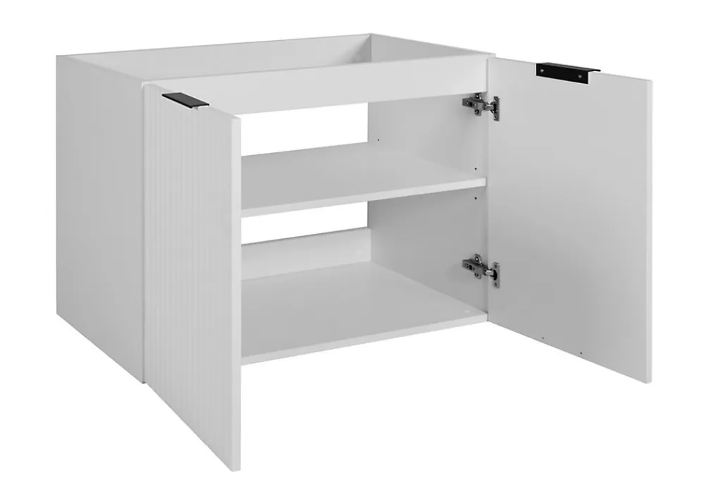 Meuble Sous Lavabo|Furnidea Meuble suspendu sous lavabo avec 2 portes FLOW BLANC 80 cm