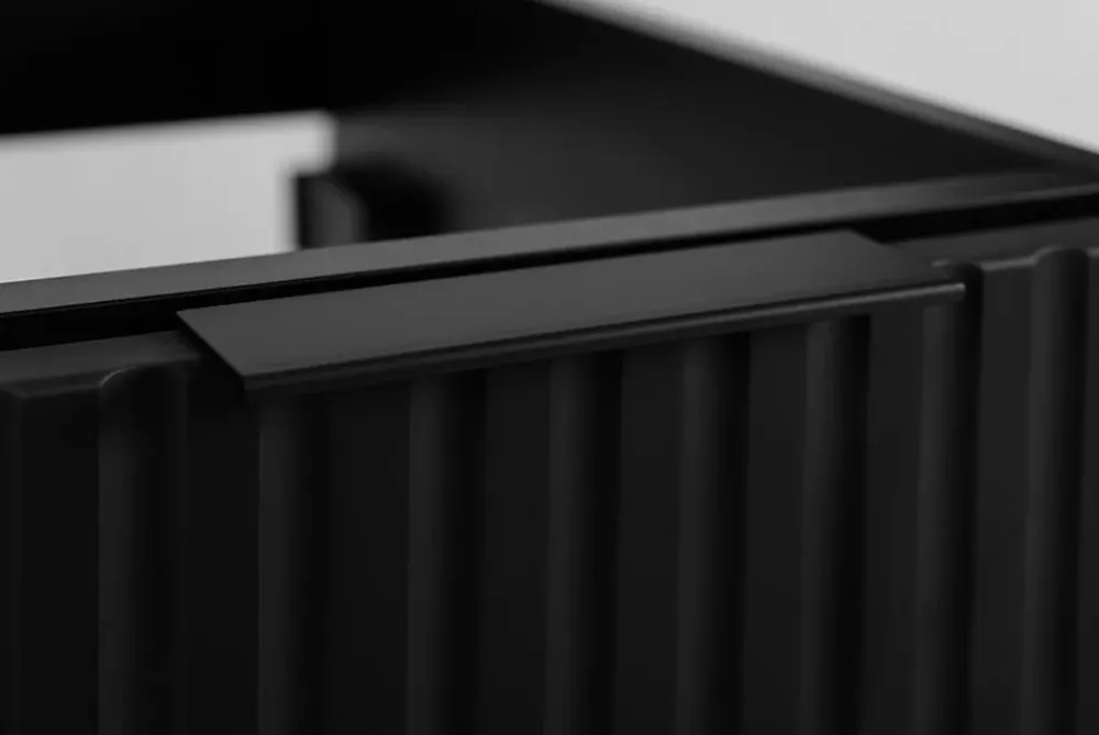 Meuble Sous Lavabo|Furnidea Meuble suspendu sous lavabo avec 2 portes FLOW NOIR 80 cm