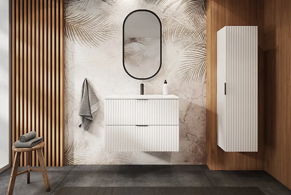 Furnidea Meuble suspendu sous lavabo FLOW blanc 80 cm