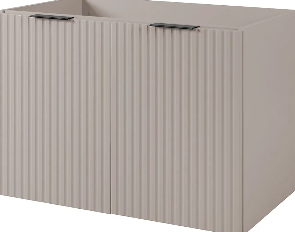 Furnidea Meuble suspendu sous lavabo avec 2 portes FLOW CACHEMIRE 80 cm