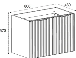 Furnidea Meuble suspendu sous lavabo avec 2 portes FLOW CACHEMIRE 80 cm