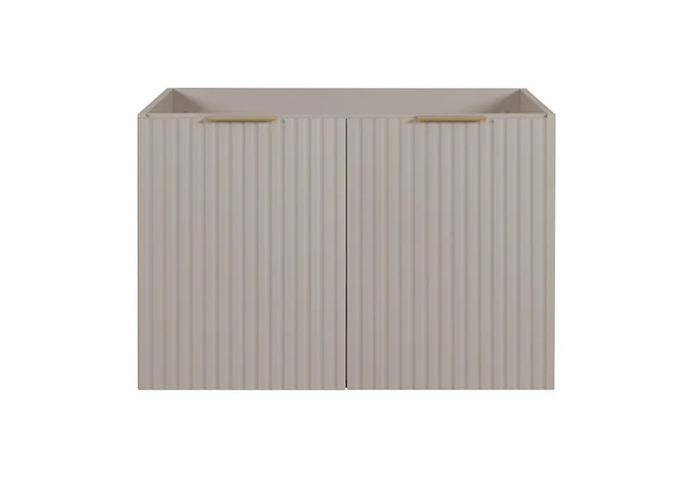 Furnidea Meuble suspendu sous lavabo avec 2 portes FLOW CACHEMIRE 80 cm