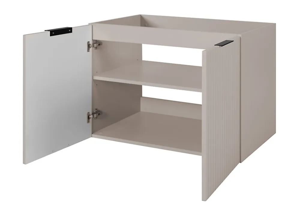Furnidea Meuble suspendu sous lavabo avec 2 portes FLOW CACHEMIRE 80 cm