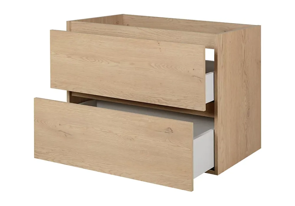 Furnidea Meuble suspendu sous lavabo SIMPLE chêne clair 80 cm