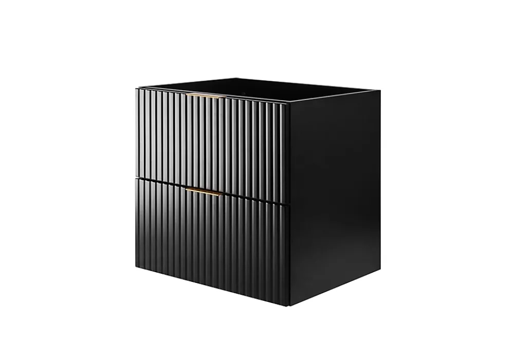 Furnidea Meuble suspendu sous lavabo FLOW couleur noir 60 cm