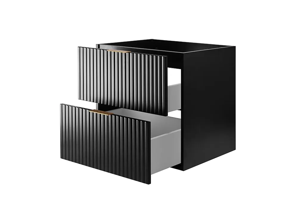 Furnidea Meuble suspendu sous lavabo FLOW couleur noir 60 cm