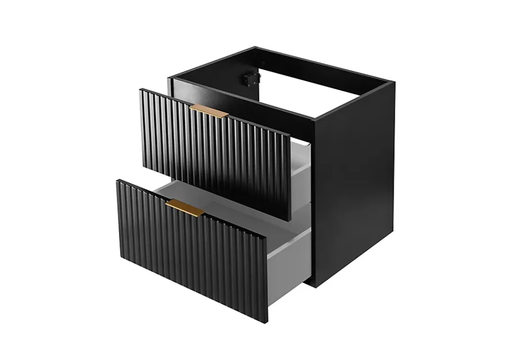 Furnidea Meuble suspendu sous lavabo FLOW couleur noir 60 cm
