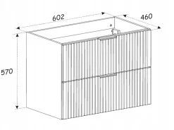 Meuble Sous Lavabo|Furnidea Meuble suspendu sous lavabo FLOW blanc 60 cm