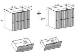Meuble Sous Lavabo|Furnidea Meuble suspendu sous lavabo FLOW cachemire 120 cm