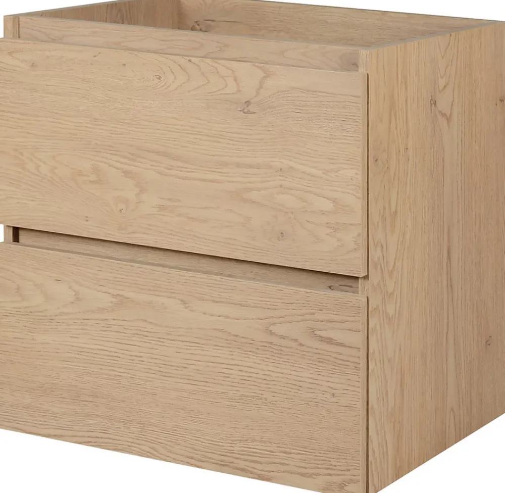 Furnidea Meuble suspendu sous lavabo SIMPLE chêne clair 60 cm