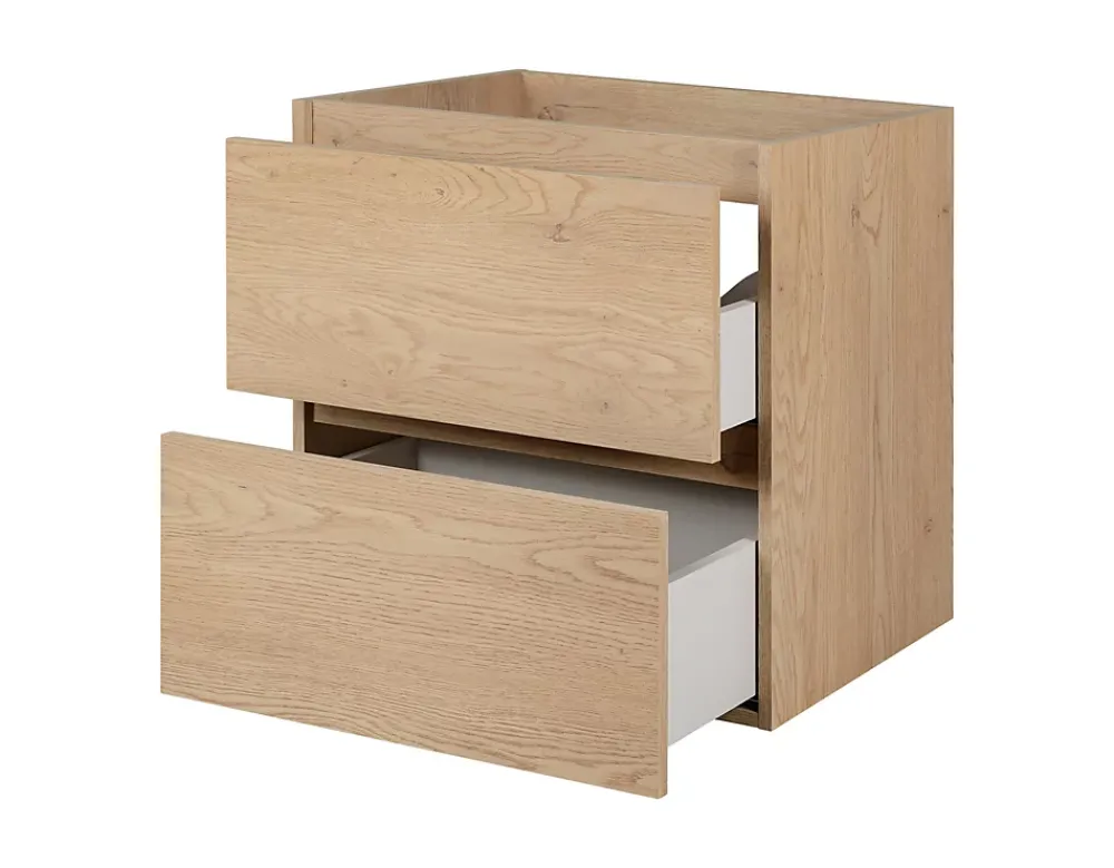 Furnidea Meuble suspendu sous lavabo SIMPLE chêne clair 60 cm