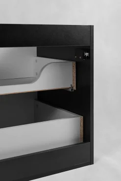 Meuble Sous Lavabo|Furnidea Meuble suspendu sous lavabo GUSTO noir 60 cm