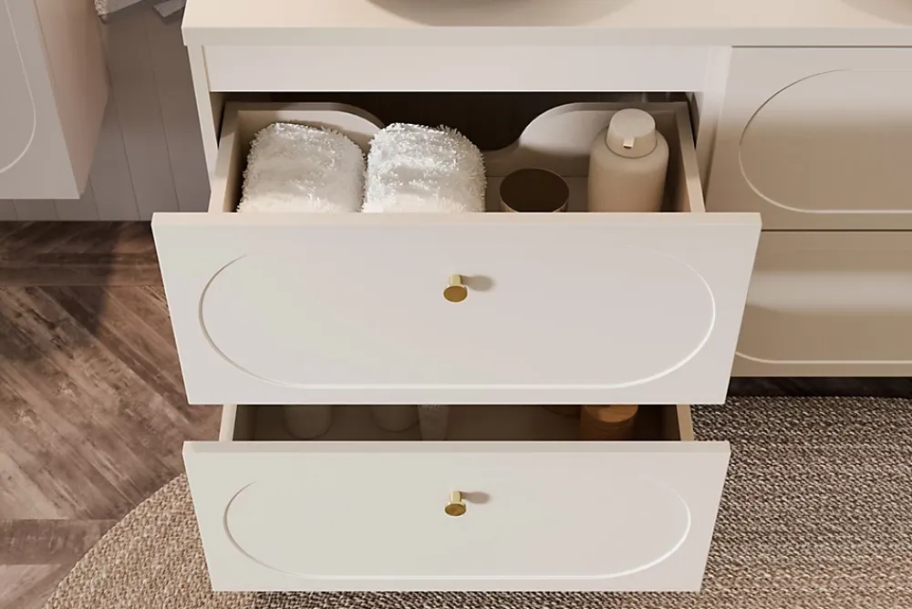 Furnidea Meuble suspendu sous lavabo DONNA SAND beige 80 cm