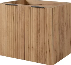 Furnidea Meuble suspendu sous lavabo avec 2 portes FLOW CHÊNE 60 cm