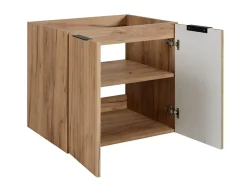 Furnidea Meuble suspendu sous lavabo avec 2 portes FLOW CHÊNE 60 cm