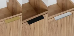 Furnidea Meuble suspendu sous lavabo avec 2 portes FLOW CHÊNE 60 cm
