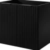 Furnidea Meuble suspendu sous lavabo avec 2 portes FLOW NOIR 60 cm