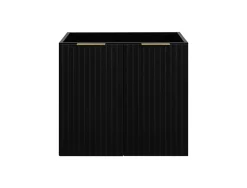 Furnidea Meuble suspendu sous lavabo avec 2 portes FLOW NOIR 60 cm