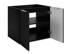 Furnidea Meuble suspendu sous lavabo avec 2 portes FLOW NOIR 60 cm