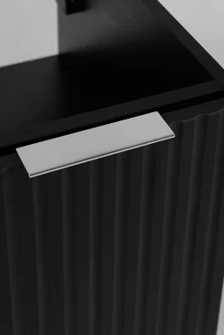 Furnidea Meuble suspendu sous lavabo avec 2 portes FLOW NOIR 60 cm