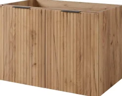 Meuble Sous Lavabo|Furnidea Meuble suspendu sous lavabo avec 2 portes FLOW CHÊNE 80 cm