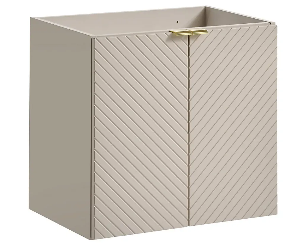 Meuble Sous Lavabo|Furnidea Meuble suspendu sous vasque avec 2 portes VIVA CACHEMIRE 60 cm