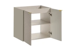 Meuble Sous Lavabo|Furnidea Meuble suspendu sous vasque avec 2 portes VIVA CACHEMIRE 60 cm