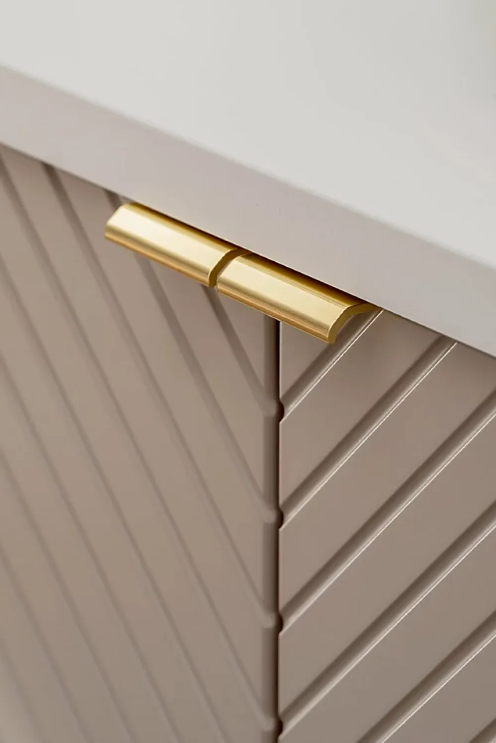 Meuble Sous Lavabo|Furnidea Meuble suspendu sous vasque avec 2 portes VIVA CACHEMIRE 60 cm
