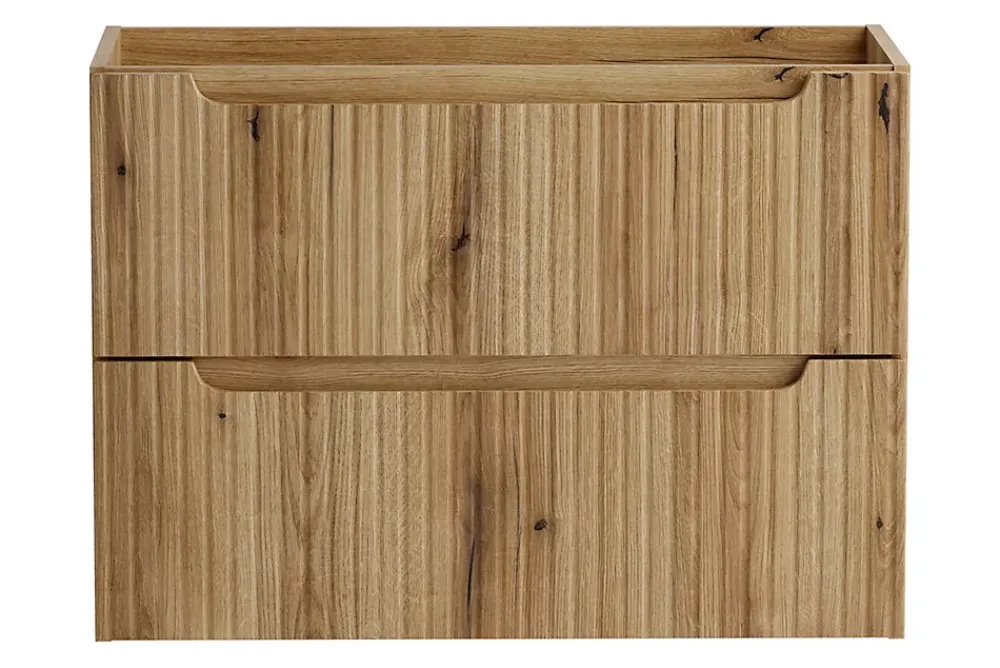 Furnidea Meuble suspendu sous vasque 80 cm à tiroirs NOVA chêne Coast Evoke