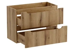 Furnidea Meuble suspendu sous vasque 80 cm à tiroirs NOVA chêne Coast Evoke