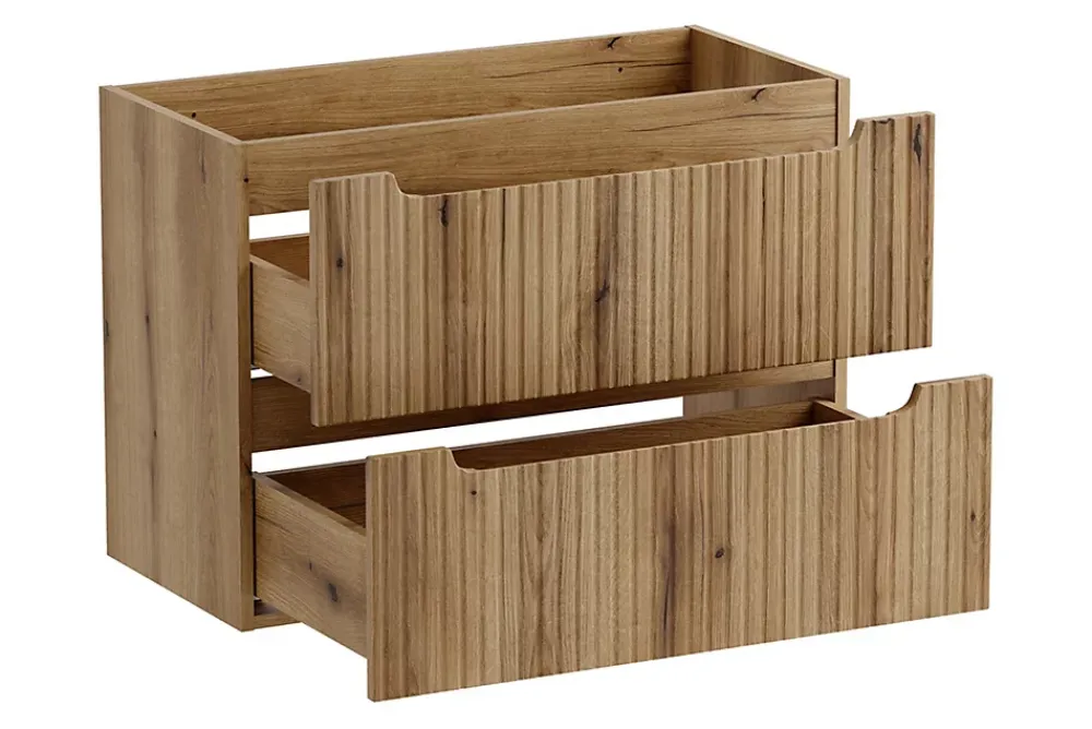 Furnidea Meuble suspendu sous vasque 80 cm à tiroirs NOVA chêne Coast Evoke