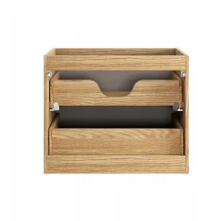 Meuble Sous Lavabo|Furnidea Meuble suspendu sous vasque OCEAN chêne et beige 70 cm - 2 tiroirs façades 3D