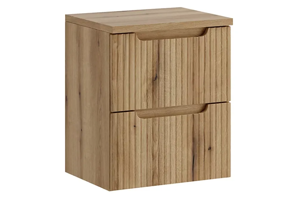 Meuble Vasque|Furnidea Meuble suspendu sous vasque 50 cm avec plan et 2 tiroirs NOVA chêne Coast Evoke