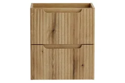 Meuble Vasque|Furnidea Meuble suspendu sous vasque 50 cm avec plan et 2 tiroirs NOVA chêne Coast Evoke