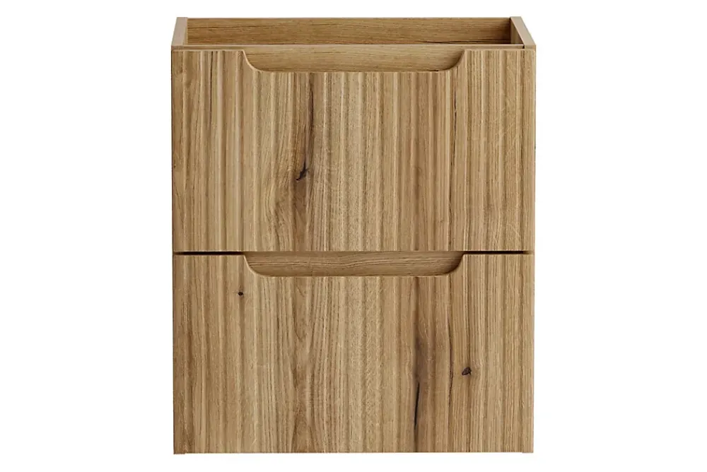 Meuble Vasque|Furnidea Meuble suspendu sous vasque 50 cm avec plan et 2 tiroirs NOVA chêne Coast Evoke