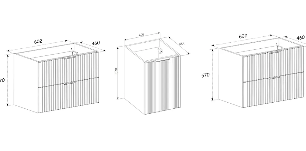 Meuble Sous-Vasque|Furnidea Meuble suspendu sous vasque avec panier à linge ADEL BLANC 160 cm